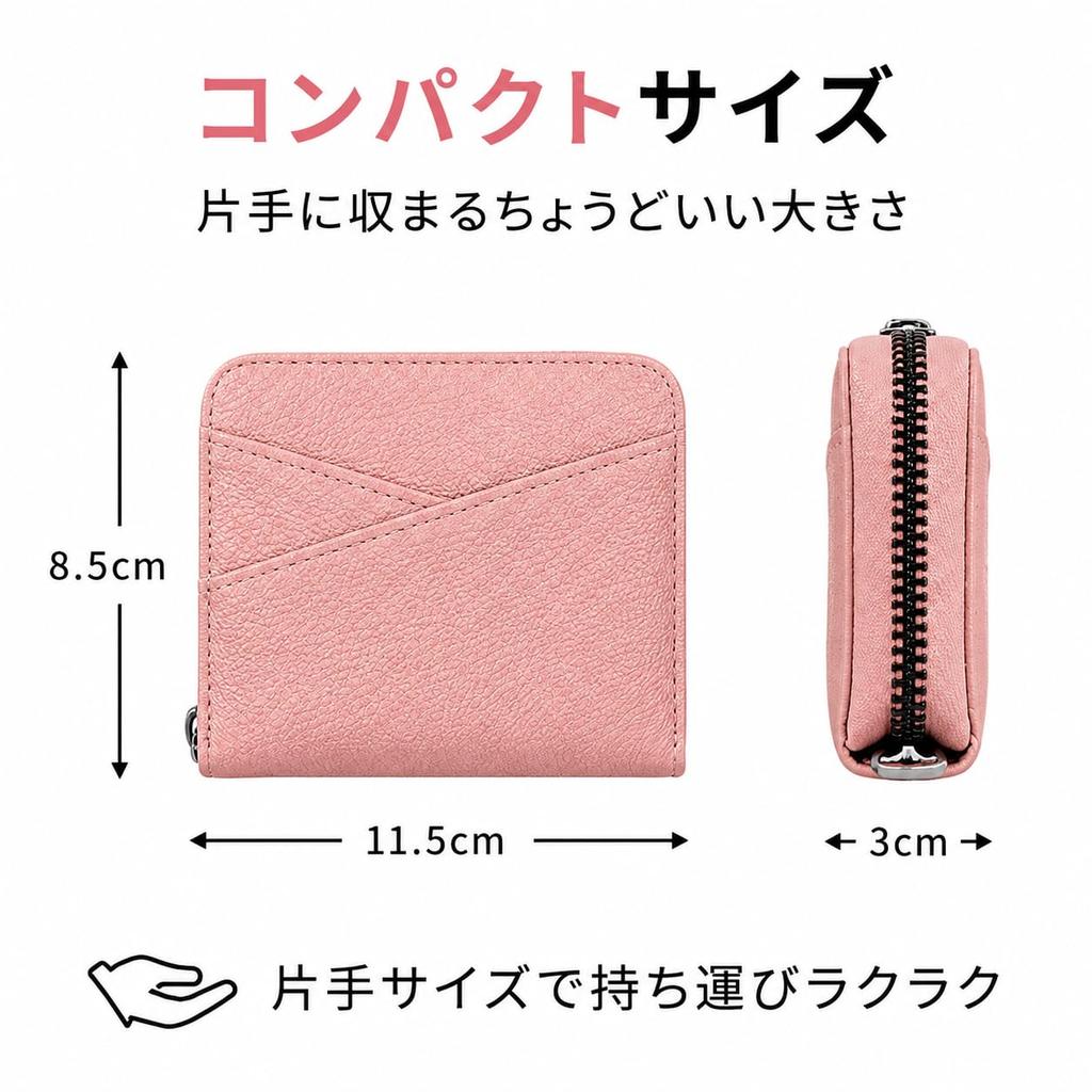 Mini Bills Large Accordion Card Coin YKK Genuine Black [DEYOT] Wallet, Don't Fold, Women's & Men's Bi-fold Wallet, Capacity, Style, Case, Box-type