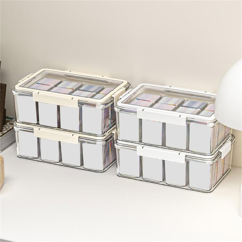 High Capacity Clear Craft Organizer Box Beads Storage Container with 4 Inner Boxes Large Capacity Clear Card Holder