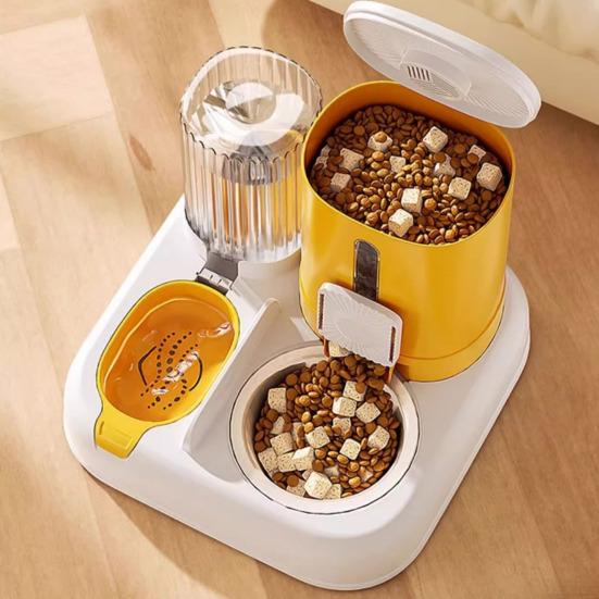 

Automatic Pet Feeder 2-in-1 Pet Food Feeder And Water Dispenser Large Capacity Cat Feeding Station for Small Medium Cats Dogs зелений