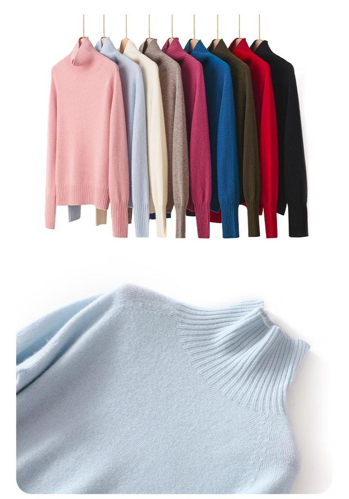 Retro Elegant High-Neck Pure Wool Sweater - Soft, Skin-Friendly, Warm, and Versatile for Autumn/Winter
