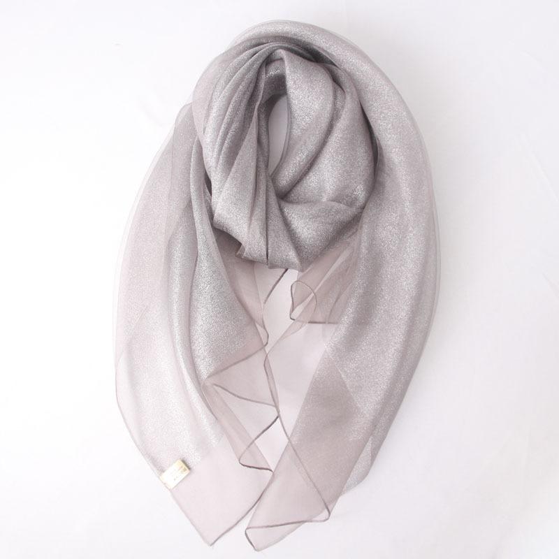 Mary Spring and autumn solid color silk scarf, double-layer gold silk, versatile long cheongsam, organza shawl, women's scarf
