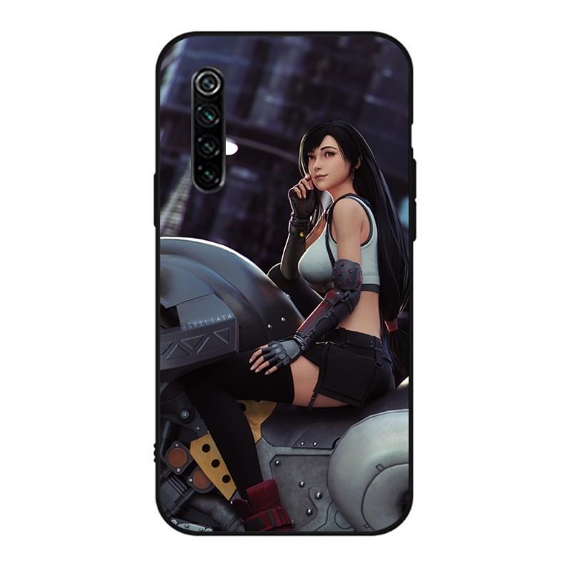 Niedliche Tifa Lockhart Final Handyhülle für Realme GT 2 9i 8i 7i Pro X50 X2 C35 C21 C20 C11 C3 Weiche Schwarze Handyhülle