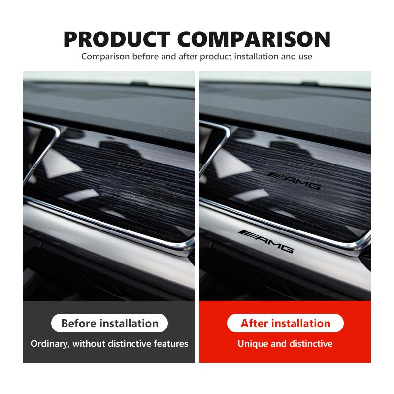 IYLCL1 Car Stickers Body Glass Center Console Decorative Stickers For AMG Mercedes Benz CITAN VITO SPRINTER CLS SLK W202 W203 W204 W205