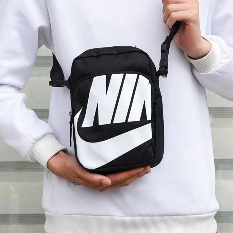 Nike Heritage Polyester Cycling Bag, Shoulder Bag, Crossbody Bag Unisex Black Casual BA6344-010