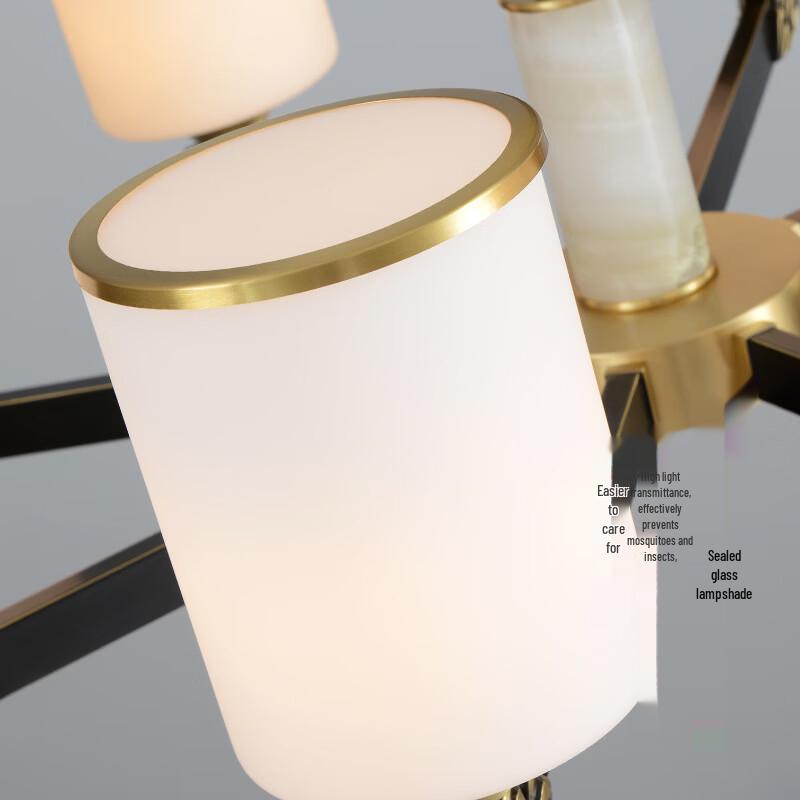 oeny Chinese Style Zen Copper 15-Head LED Pendant Light