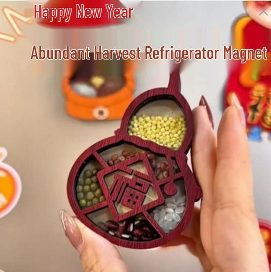 

New Home Wealth Magnet Stickers - Five Grains Abundance, Creative Snake Year Design, National Tide Décor