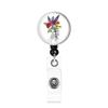 1pc Creative Skull Flower Retractable ID Badge Holder Medical Rotating Drop Glue Badge Reel For Doctors Nurses Teachers Students