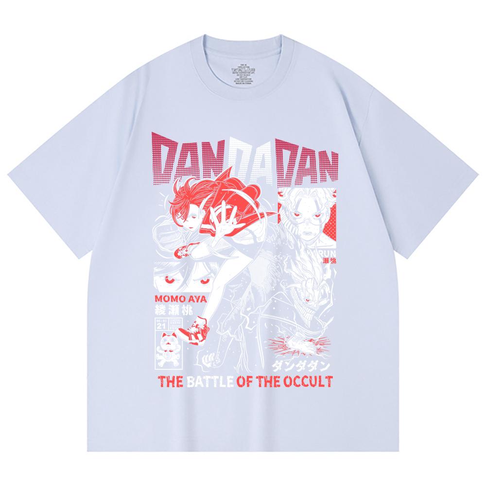 230 Gsm 100% Cotton DanDaDan V4 Occult Battle Print Unisex Heavy Cotton T Shirt