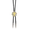 Western Bolo Tie Necklace with Black Cord and Metal Pendant, 31.89in Neckwear Accent for Daily Shirt Styling and Wear