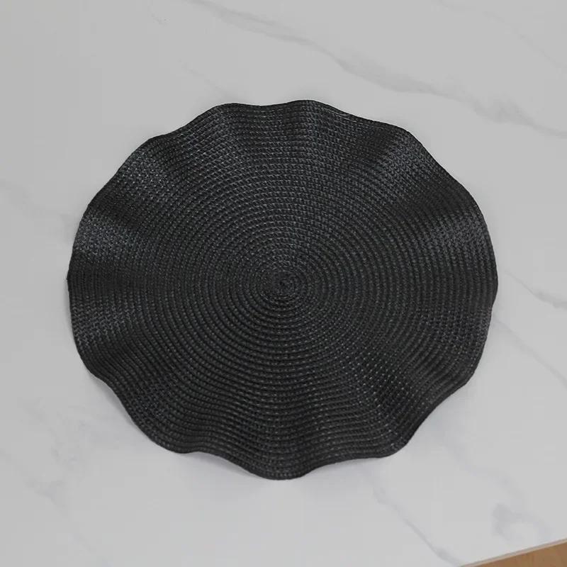 Mats Lotus Leaf Edge Creative Design Thickened Woven PP Placemats Coasters Irregular Placemats Table Placemats