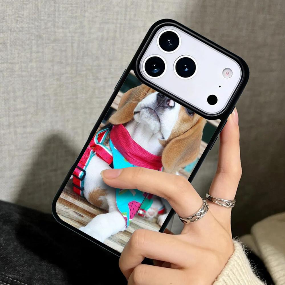Capa Case for iPhone 17 Air 16 Pro Max 15 Plus 11 13 Mini 14 12 Back Phone Cover Beagle Dog Cute Cartoon