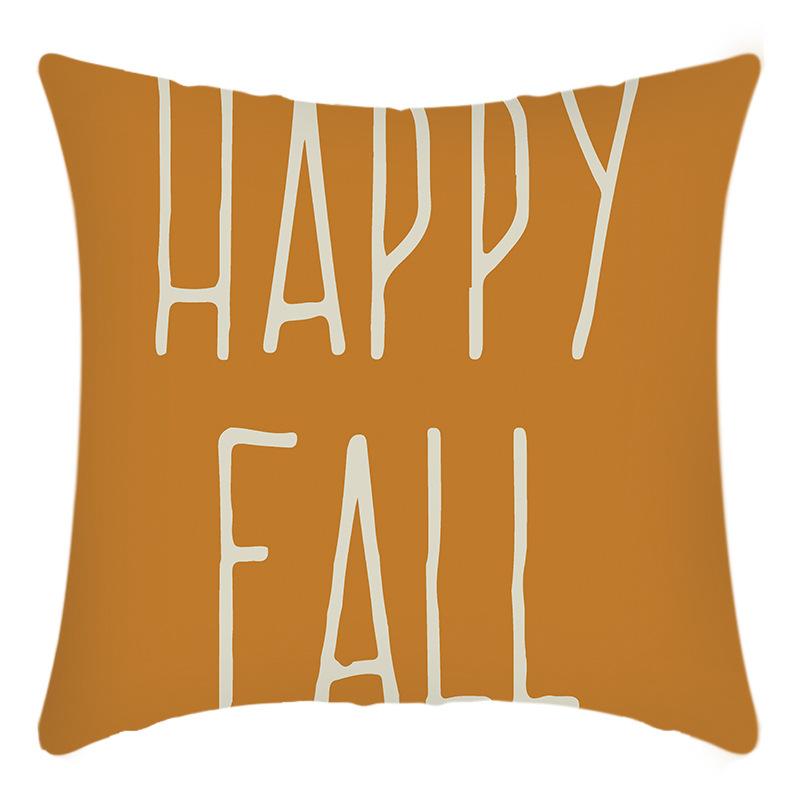 New Cross-cuddle Pillow Cover English Letters Thanksgiving Pumpkin Print Cushion Home Sofa Cushion Cover