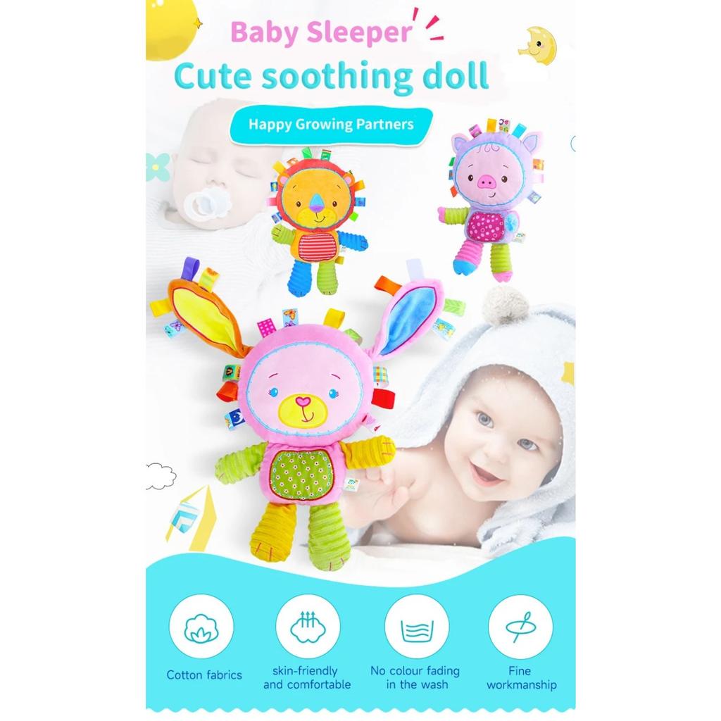 Baby Fill In Soft Plush Toy Cartoon Animal Elephant Monkey Plush Bell Rattles Toy Children Placation Toy Sleeping Companion Toys