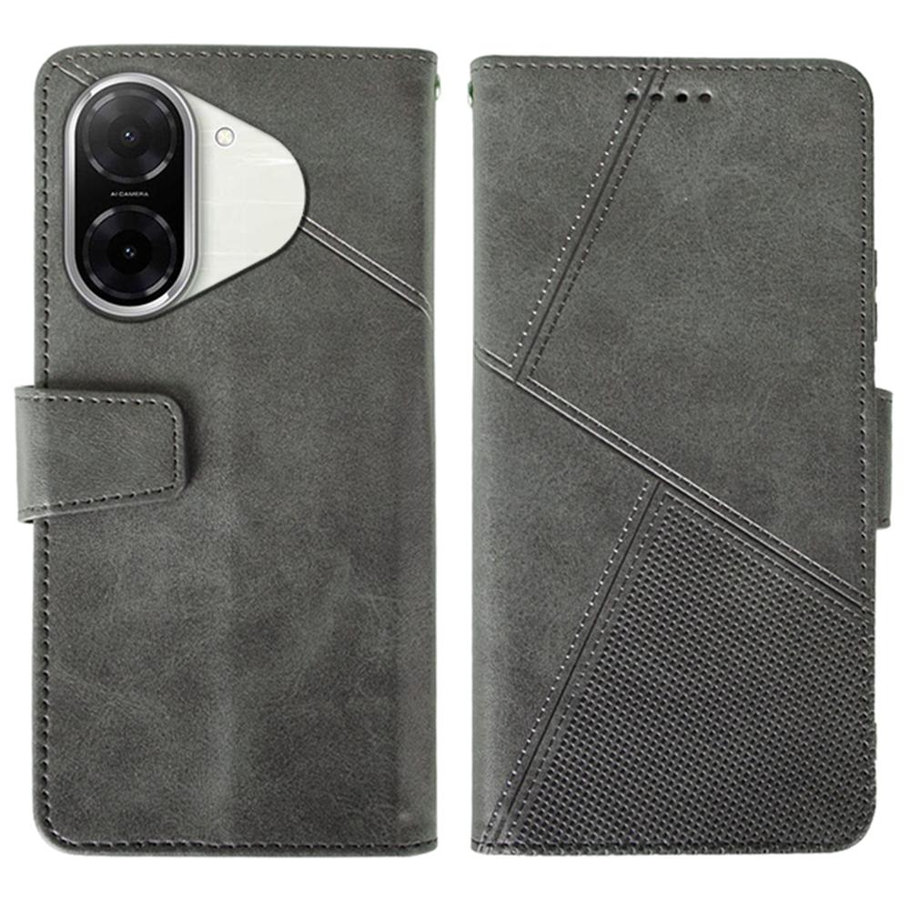 

IDEWEI For Xiaomi Redmi A5 4G (171.7mm)/Poco C71 4G Case Leather Wallet Phone Cover Stand Calf Texture Grey
