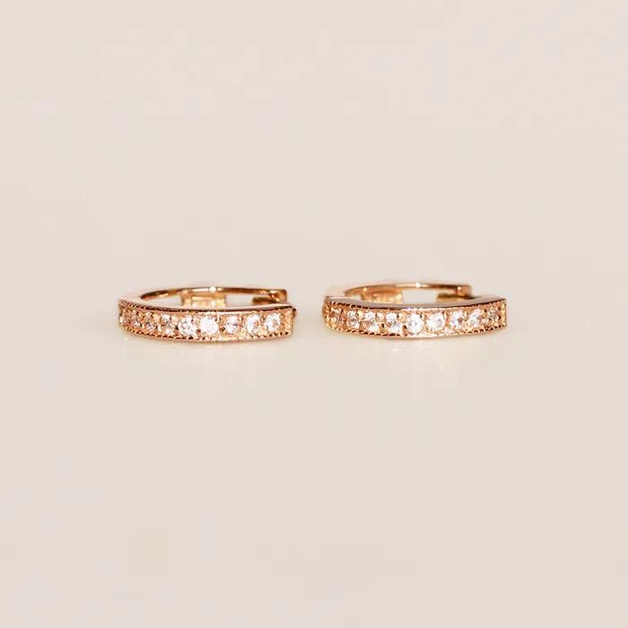 [14K gold] Cubic Round Earrings [Single]