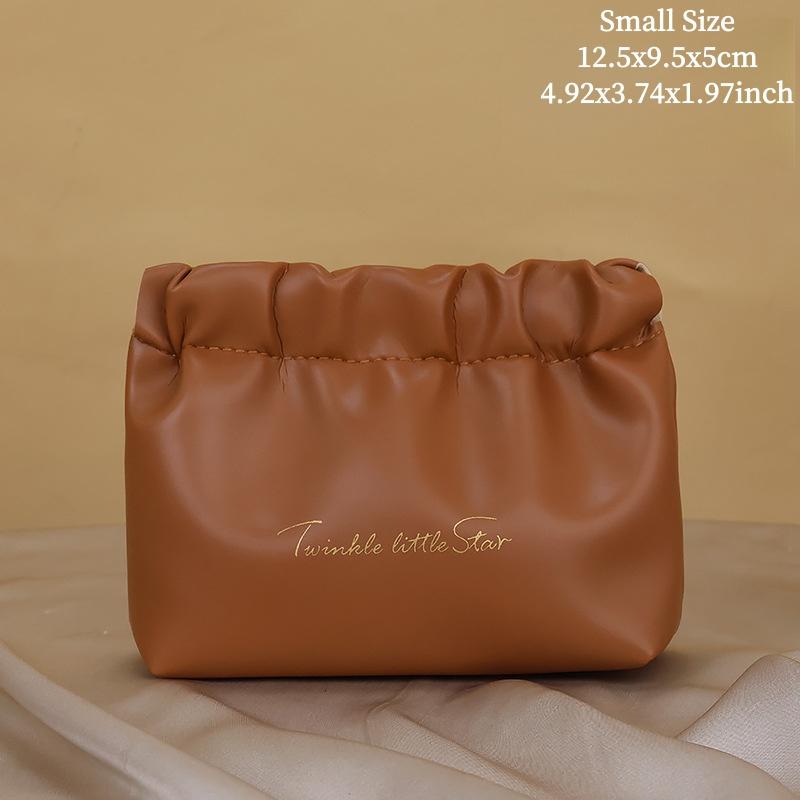 Automatic Closing Mini Storage Bag Travel Portable PU Leather Lipstick Makeup Cable Coins Keys Jewelry Earphone Storage Organizer