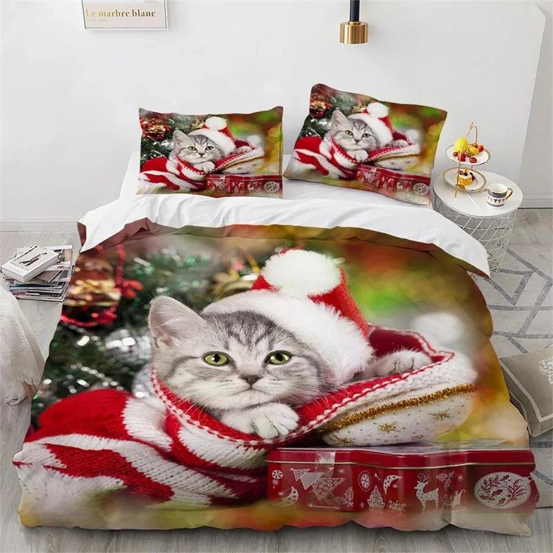 

Comforter Christmas Elk Bedding Set Festival Modern 3D Comforter Twin Queen King Single Size Kids Adult Gift Comforter (quilt)-EU Single(135*200cm)3pcs