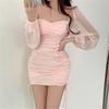 Bubble Sleeve Skirt Women's Early Autumn Clothing New Trendy Temperament Waist Skinny Dress Super Spicy Chiffon Short Skirt