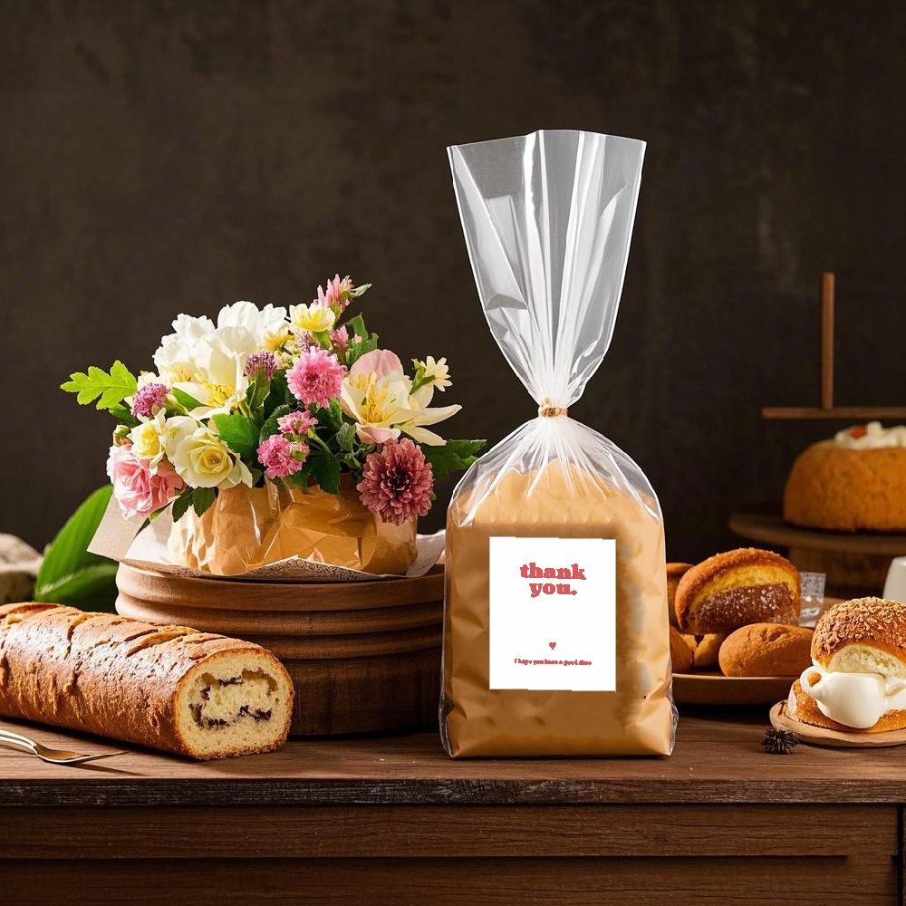 100 Photos, Ins Simple, Rectangular, Thank You, Sealing Sticker, Versatile, Gift Packaging, Decoration, Adhesive Sticker