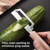 Multifunctional Vegetable Peeler with Ergonomic Wood Handle 2-in-1 Bottle Opener Wide Curved Potato Blade Sharp for Potatoes Apples Citrus Carrots