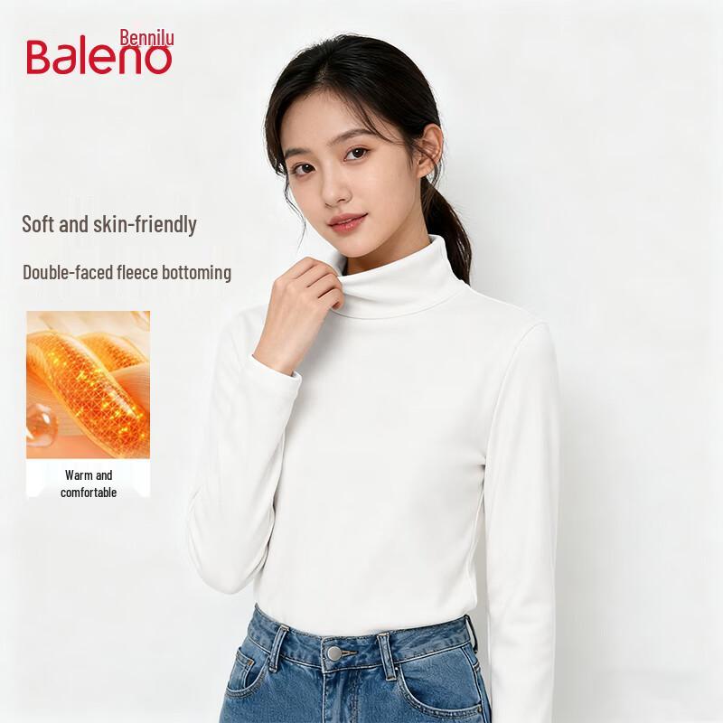 Baleno Women's Plush Half-Turtleneck Thermal Long Sleeve Tee