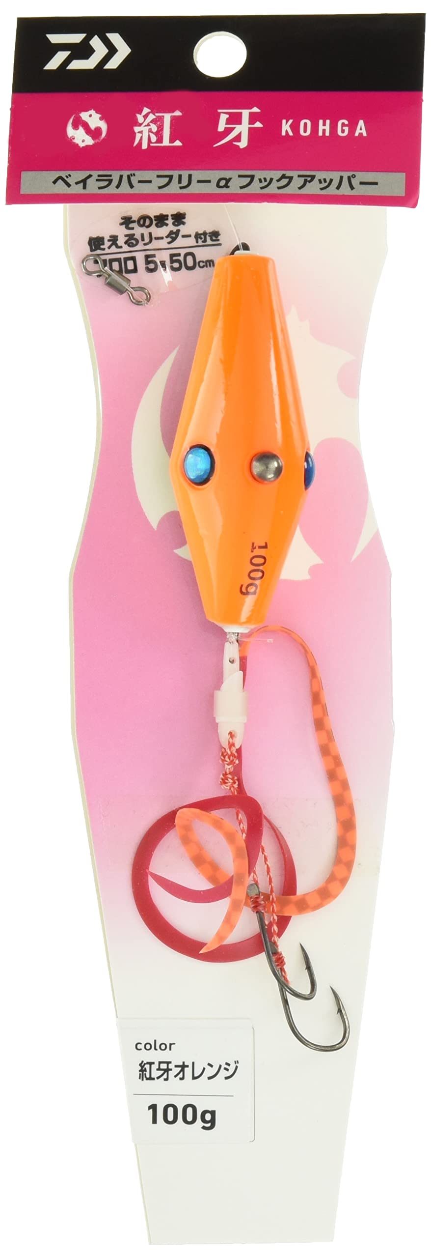 

Daiwa Koga Bay Rubber Free Alpha Hook Koga Orange Upper, 100g,