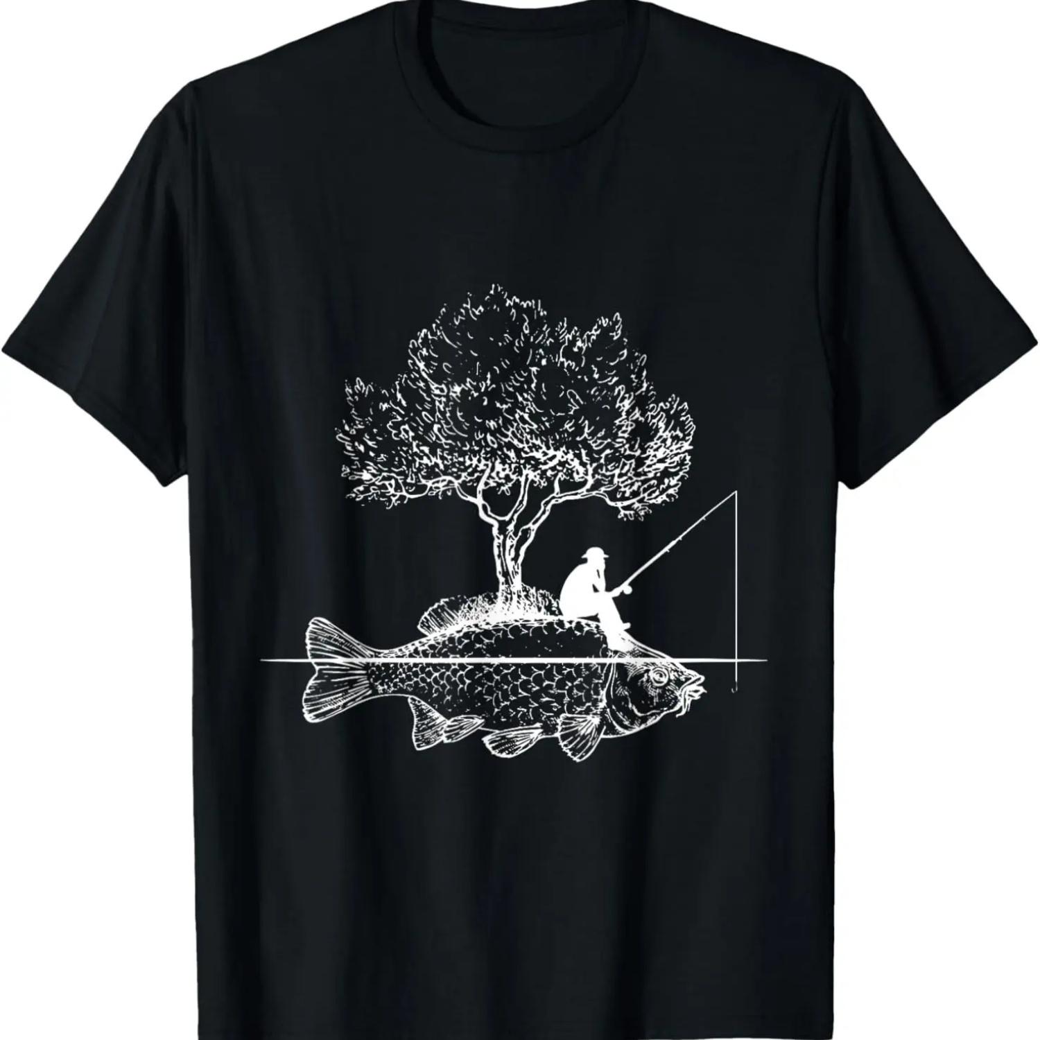 Fishing Fish Island Surreal Carp Angler T-Shirt S чёрный