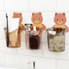 Home Bathroom Toothbrush Holder Wall Mount Suction Cup Toothpaste Storage Rack