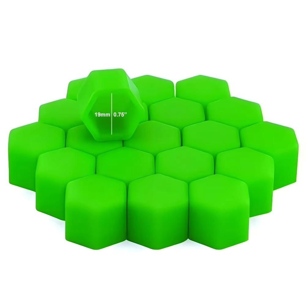 20Pcs N Silicone Car Wheel Nut Caps Hex Design 19mm Lug Bolt Covers Protective Decorative Tire Wheel Screw Caps Rim Protection