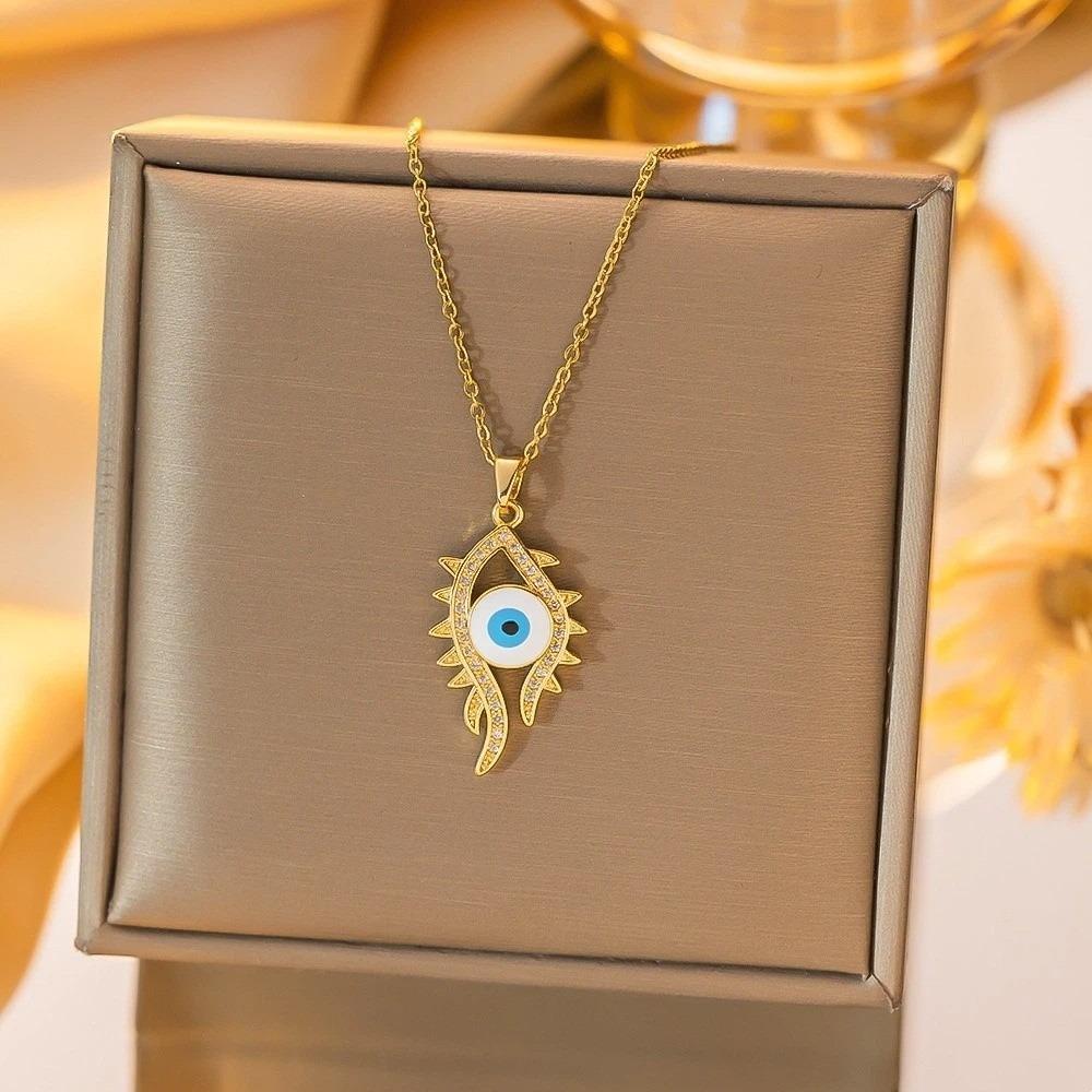 Pendant Glaze Luxury Necklace Pleated Devil's Eye Banquet Clothes Neck Chain  Party Favors