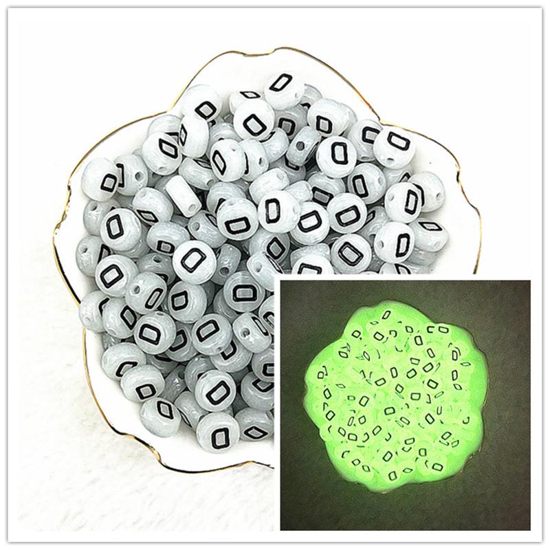 100 Stück 7x4mm A-Z Leuchtende Perlen Buchstabenperlen Acryl Abstandshalter Perlen Für Schmuckherstellung DIY Anhänger Armband