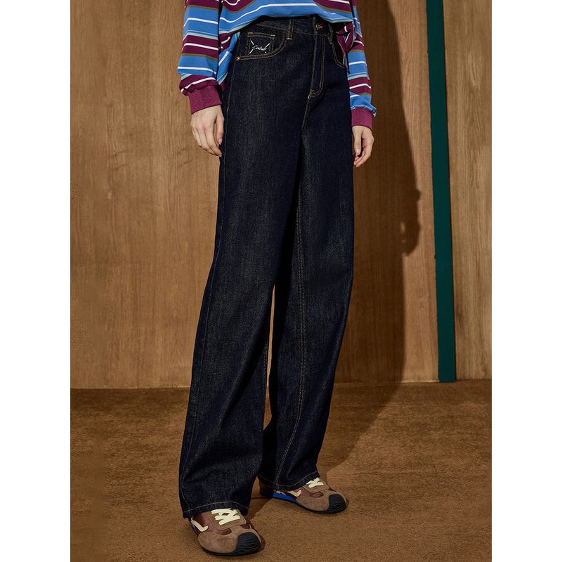 Coolhut Retro Fashion Basic Versatile New Style Loose Slimming Basic Jeans