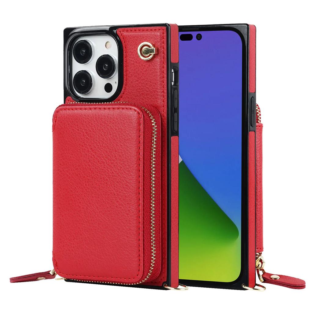Zipper Purse Bag Card Holder Leather Flip Case For iPhone 14 15 16 Pro Max 12 13 X XS XR 7 8 Plus SE2022 Wallet RFID Stand Cover