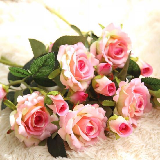 Kunstig Rose Blomster Klut Midtpunkt Håndverk Bryllupsfest Hjem Dekor
