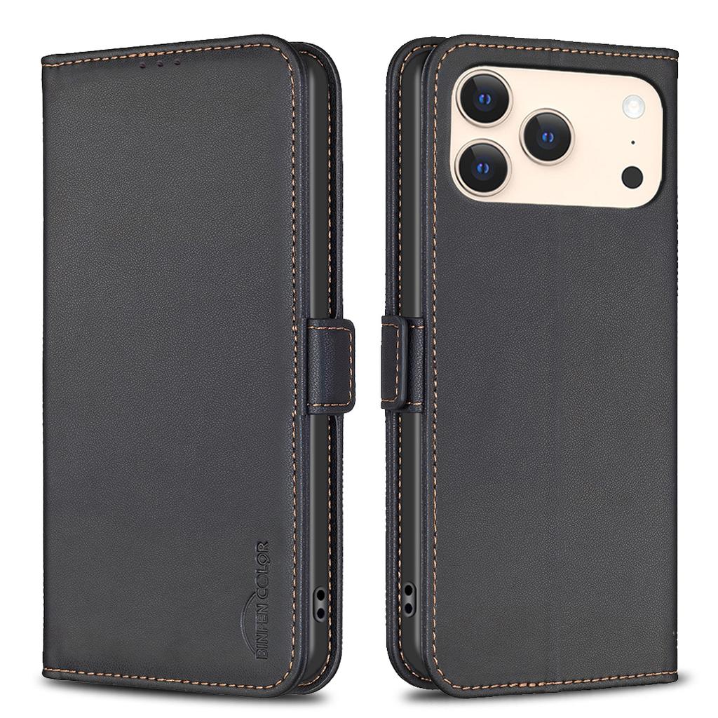 For iPhone 17 Pro Max Case BINFEN COLOR BF31 PU Leather Flip Folio Phone Wallet Cover