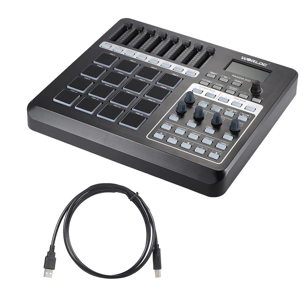 NEW World PANDA200 Portable USB MIDI Controller Keyboard Mini MIDI Pad Controller 16 Drum Pad with USB Cable
