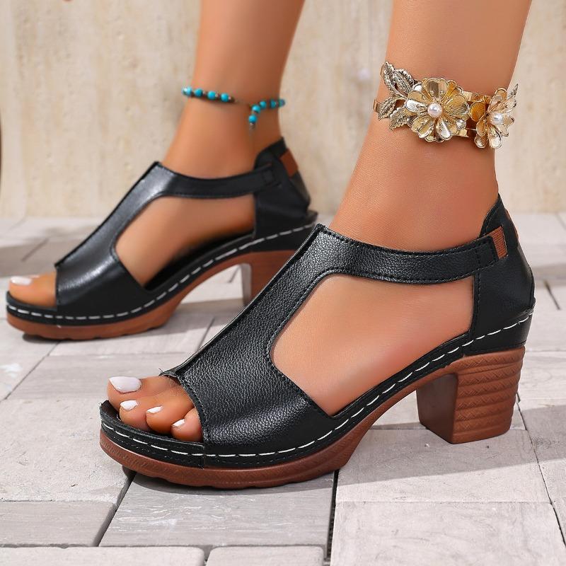 New Style Women's High-heeled Shoes with Fish-tail Design and Large Size, Suitable for Sandals.