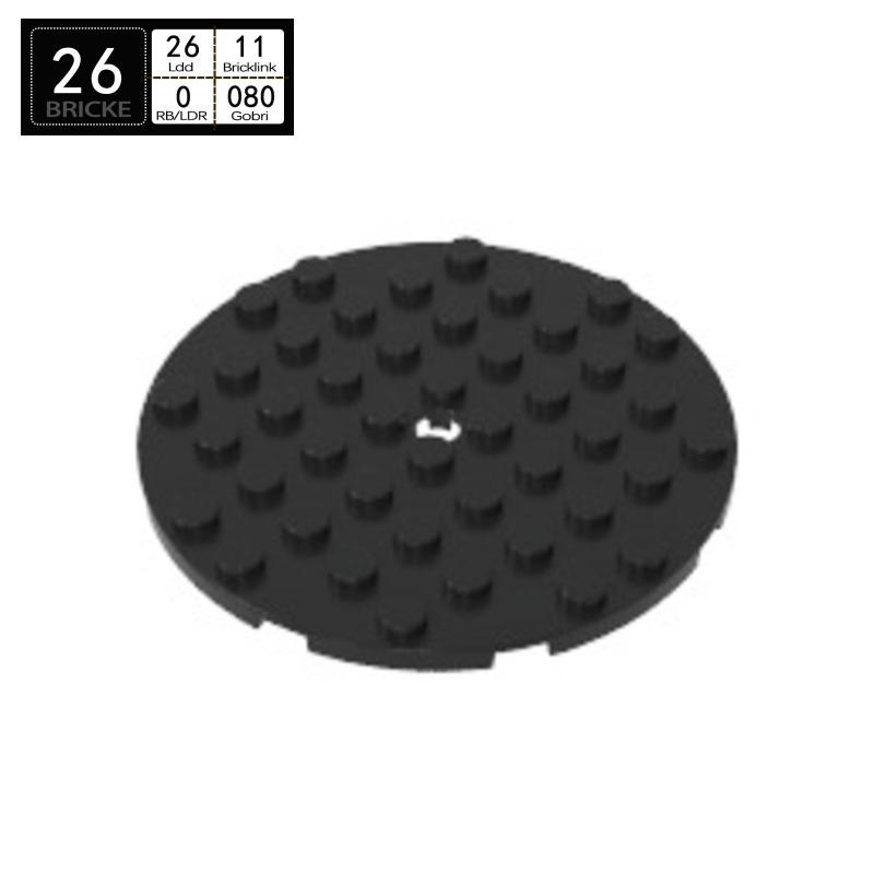 

Brick Guest BRICKE 74611 8x8 Round Baseplate, Compatible with LEGO Parts, MOC Accessories Piece чёрный