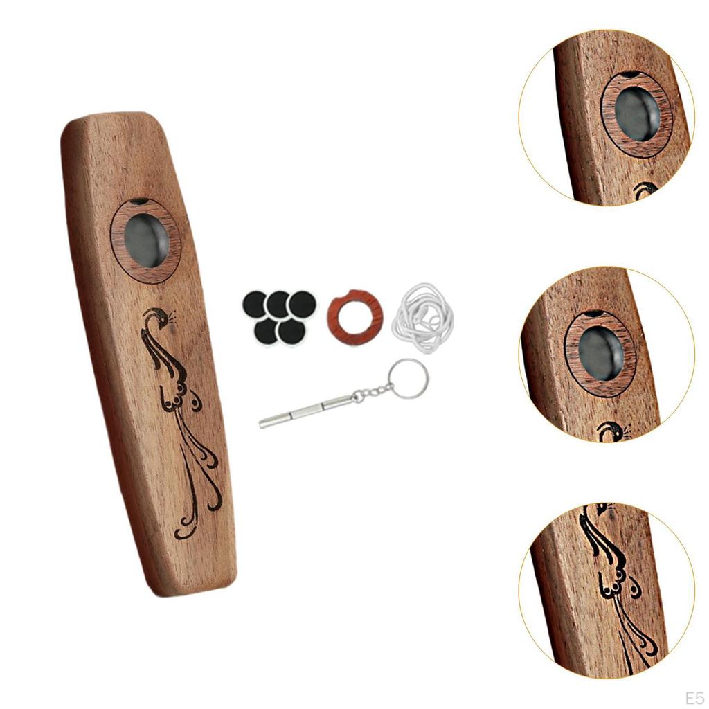 Kazoo Flute Crafted From Wood with Accessories for Outdoor Celebrations