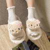 Fashion Cartoon Plush Slippers 2024 Winter New Indoor Cotton Slippers Warm Thick Bottom Cute Home Shoes Female