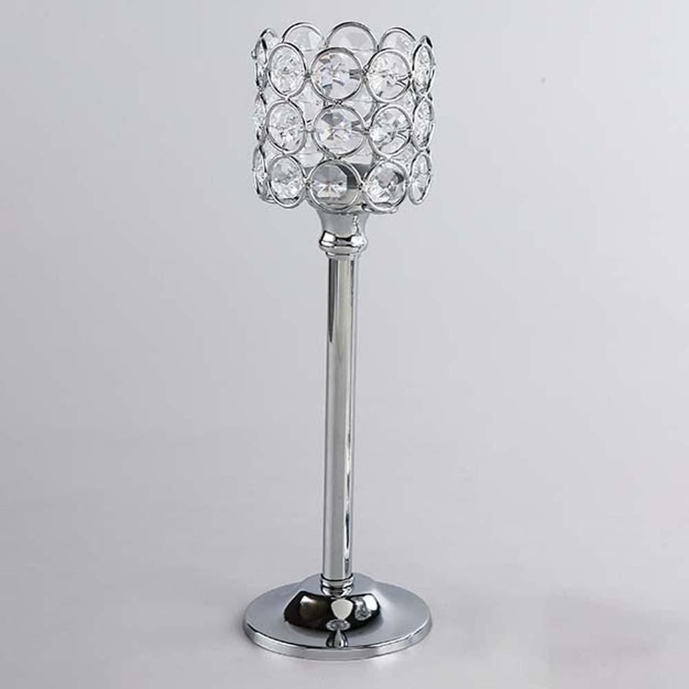 Hollow Crystal Candle Holder Romantic Craft Candelabra Wrought Iron Candlestick Home Wedding