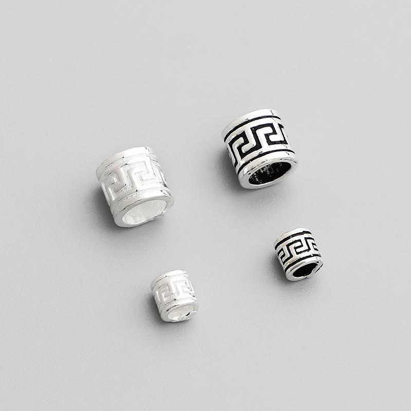 Thailändische S925 Sterling Silber Retro Spacer Barrel Beads für DIY Armbänder - Lose Perlen Schmuckzubehör