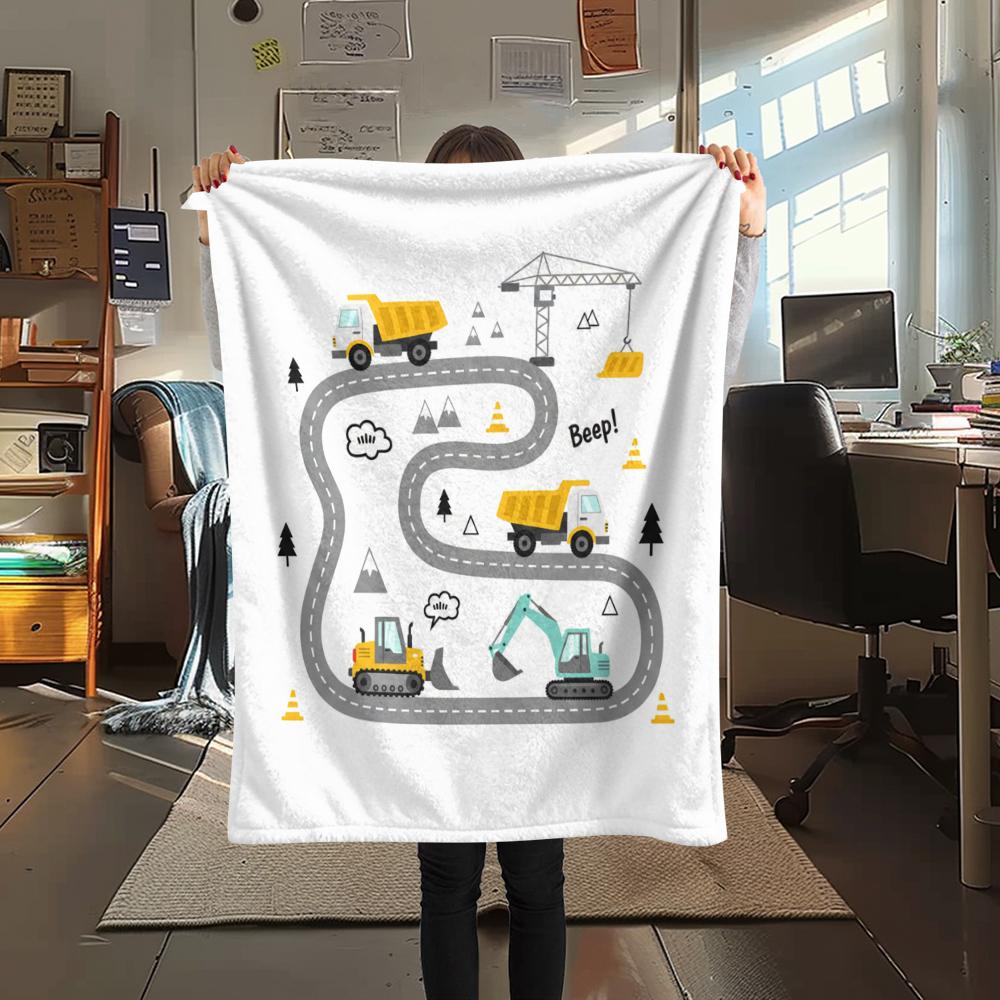 1Pc Cute Nordic Style Print Flannel Blanket, High quality Comfortable for All Seasons, Home Decor, Warmth and Comfort, Perfect for Christmas Gifts W24