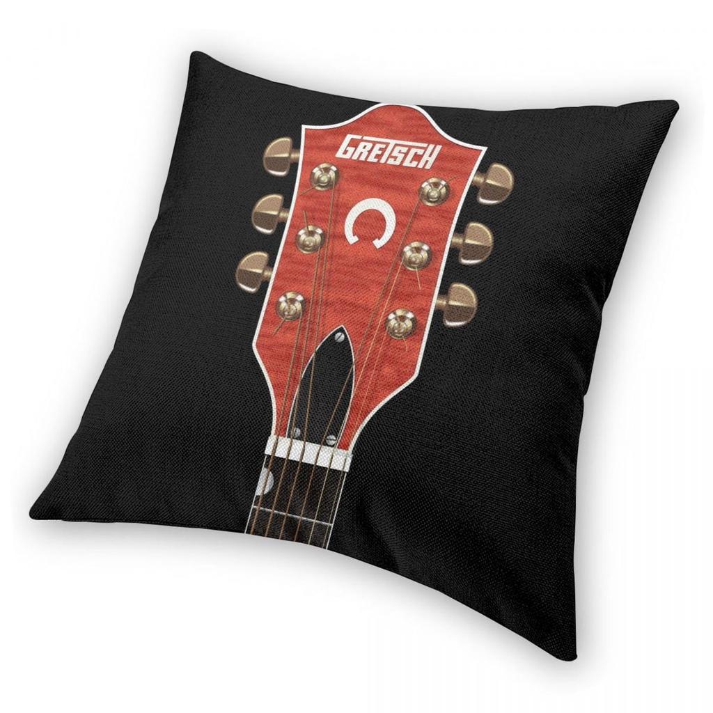 Gretsch Guitar Pillowcase Polyester Linen Velvet Creative Zip Decorative Pillow Case Sofa Seater Cushion Cover