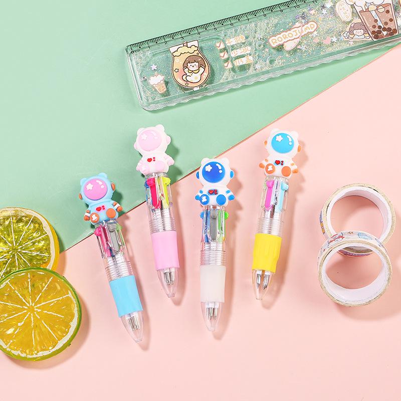 Korean Cute Animal Head 4-Color Click Ballpoint Pen