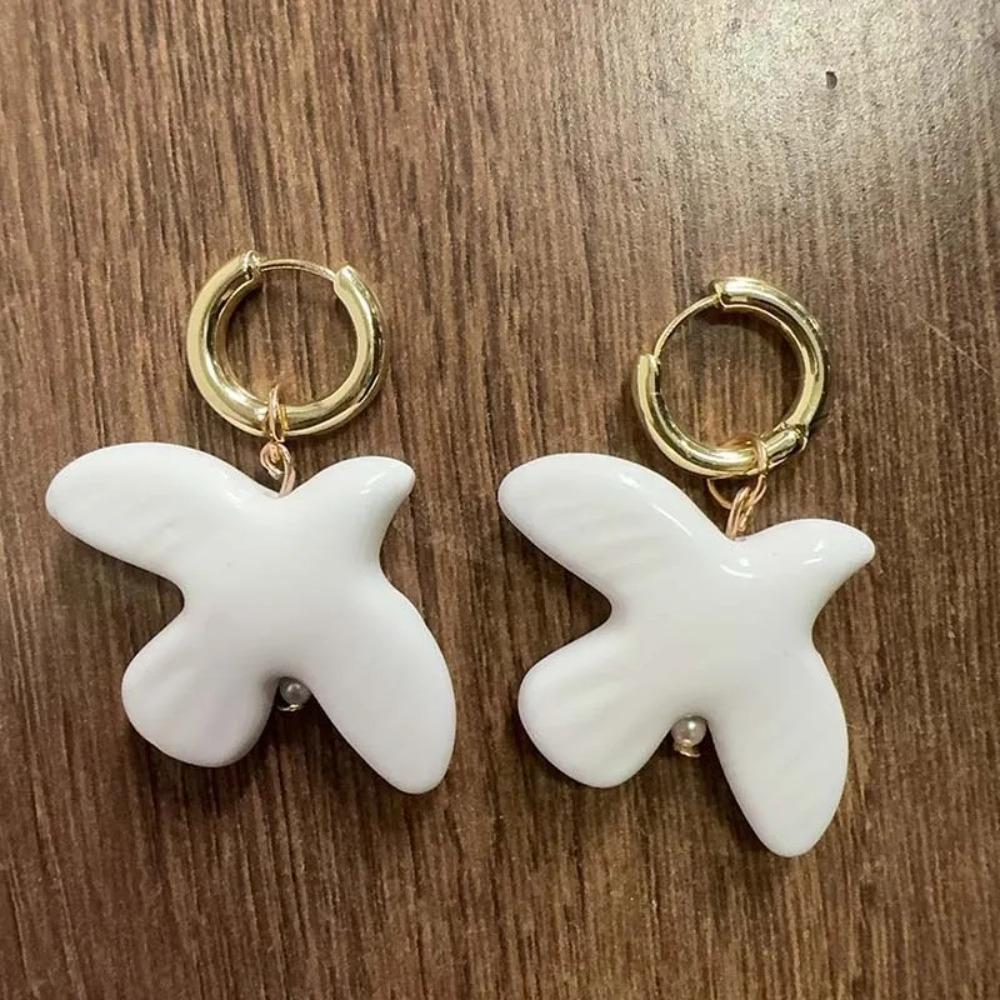 Metal Necklace White Peace Dove Earrings New Pendant  for Women