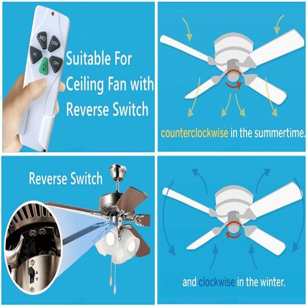 53T universal ceiling fan remote control 3-speed dimming White