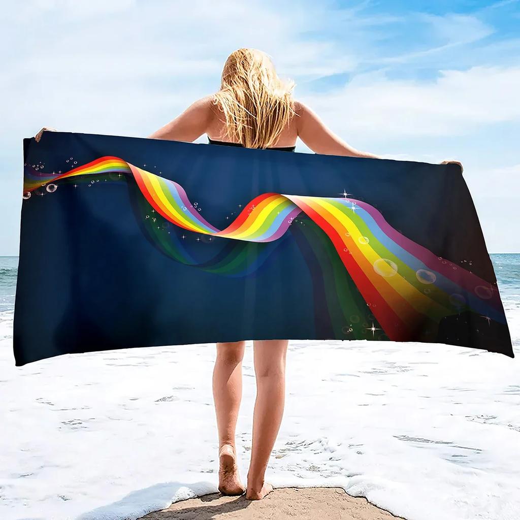 Oversize Ręcznik Plażowy Pluszowy Grubość Duży Ręcznik Basenowy, Pasiasty Szybkoschnący Ręcznik Pływacki Miękki Chłonny Bez Piasku Ręczniki Kąpielowe