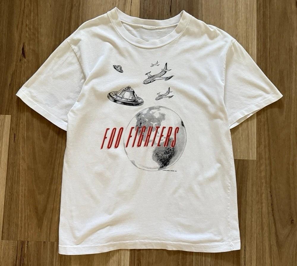

1995 Foo Fighters UFO Planes Tour Футболка с принтом Группа Размер S-5XL Унисекс XXL