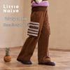 Little Naive Girls' Casual Chenille Cargo Pants